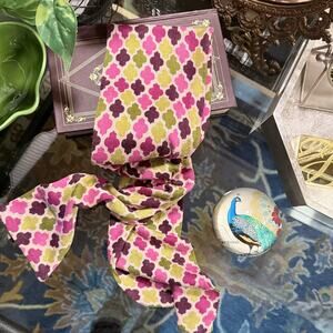 Vera Bradley Plum Crazy Silk Cashmere Blend‎ Scarf - Quatrefoil Mosaic Knit